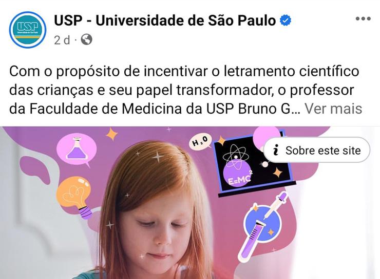 USP - Com o propósito de incentivar o letramento científico das crianças e seu papel transformador, o professor Da Faculdade de Medicina da USP Bruno Gualano lança o livro 